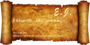 Ekhardt Jávorka névjegykártya